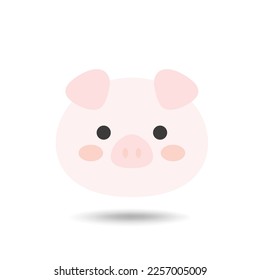 Pig face, animal face cute emojis, stickers, emoticons.
