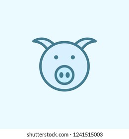 pig face field outline icon. Element of 2 color simple icon. Thin line icon for website design and development, app development. Premium icon