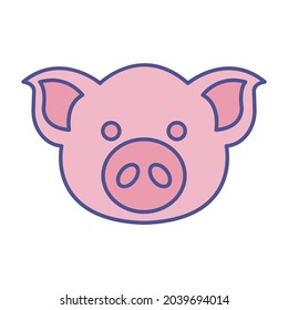 Pig Face Fill inside vector icon which can easily modify or edit 