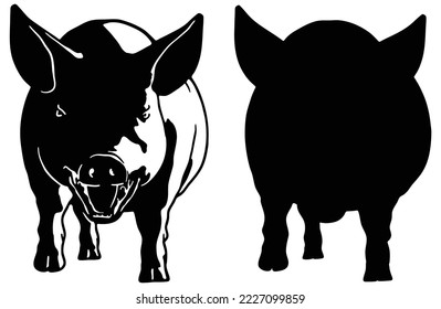 pig face front view logo. pork vector icon