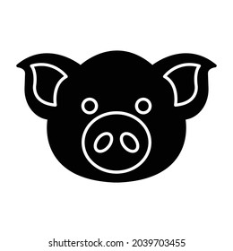Pig Face Glyph Style vector icon which can easily modify or edit 