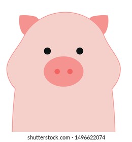 pig face, head, farm animals, flat design