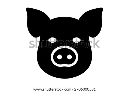 Pig face head icon silhouette graphic illustration