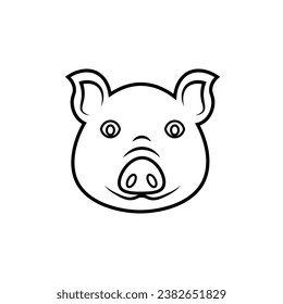 pig face icon. Element of farming and garden icons. Premium quality graphic design icon. Signs, outline symbols collection icon for websites, web design, mobile app on white background
