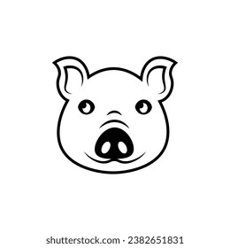 pig face icon. Element of farming and garden icons. Premium quality graphic design icon. Signs, outline symbols collection icon for websites, web design, mobile app on white background
