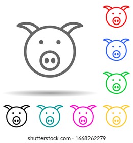 pig face icon. Element of simple icon for websites, web design, mobile app, info graphics. Thick line icon for website design and development, app development