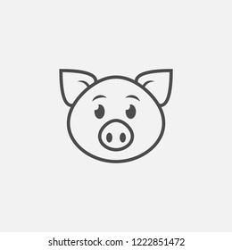 Pig face icon isolated on white background. Vector illustration. Eps 10.