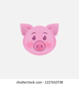 Pig face icon isolated on white background. Vector illustration. Eps 10.