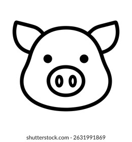 Icono de cara de cerdo sobre fondo blanco Vector
Animales de icono de línea de Vector