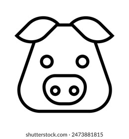 Pig Face Icon Perfect for Animal and Farm Illustrations