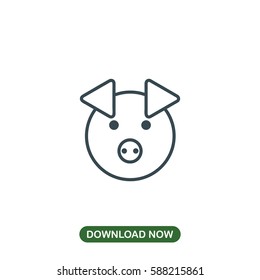 Pig face icon vector