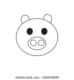 Pig face icon vector art.