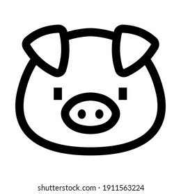 Pig face icon vector isolated on white background