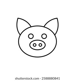 Pig face icon Vector logo set flat