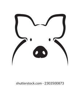 pig face line vector best design