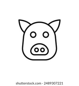 Pig face logo sign vector outline