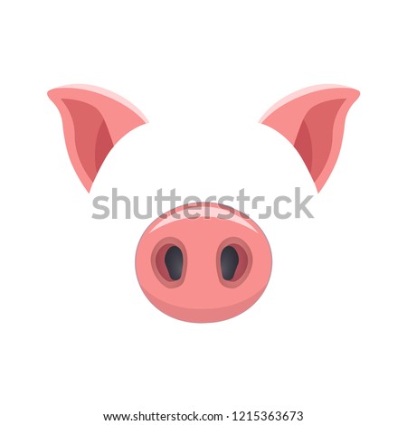 Pig face. Nose and ears. New year