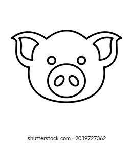 Pig Face  Outline Bold Vector Icon Which Can Be Easily Modified Or Edited 