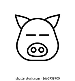 Schweinefläche mit Kontursymbol-Vektorillustration