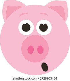 Pig Face Simple Illustration Clip Art Stock Vector (Royalty Free ...