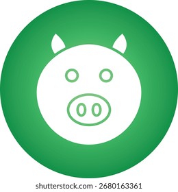 Pig Face single vector icon illustration