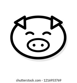 Pig face smile vector illustration,