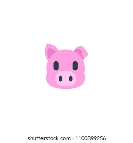Pig Face Vector Flat Icon