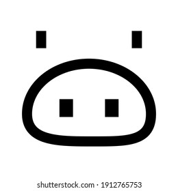 Pig face vector icon isolated on white background