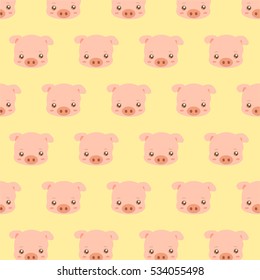 Pig face. Vector pattern