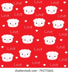 Pig face. Vector pattern