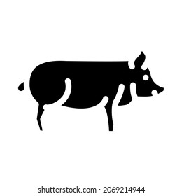 pig farm animal glyph icon vector. pig farm animal sign. isolated contour symbol black illustration