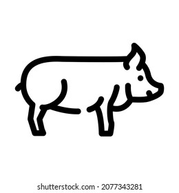 pig farm animal line icon vector. pig farm animal sign. isolated contour symbol black illustration