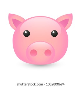 Pig Farm Animals Emoji Illustration Face Vector Design Art