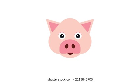 Pig Farm Animals Emoji Illustration Face Vector Design Art
