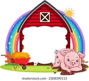 Schweinefleisch in der Scheune, leere Bannergrafik