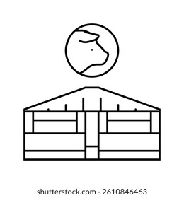pig farm line icon vector. pig farm sign. isolated contour symbol black illustration