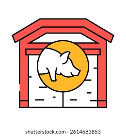 pig farm line icon vector. pig farm sign. isolated symbol illustration