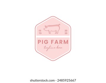 Pig farming logo design. Modern pig farm logo. Fresh pork logo design