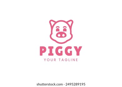 Pig farming logo design. Modern pig farm logo. Fresh pork logo design