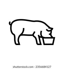 Schweinezuchtbetriebe, Symbol Vektorgrafik. Schweinezuchtzeichen isoliertes Kontursymbol