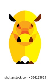 Pig in a figure nesting dolls on a white background