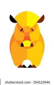 The pig in a figure nesting dolls on a white background