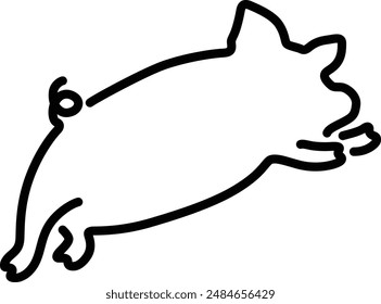 Pig flat black vector icon.