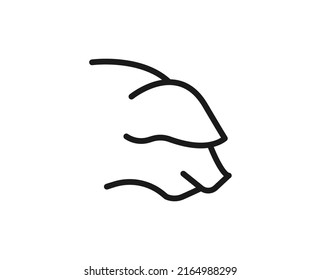 Pig flat icon. Thin line signs for design logo, visit card, etc. Single high-quality outline symbol for web design or mobile app. Farm animal outline pictogram.
