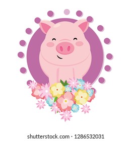 pig with flower