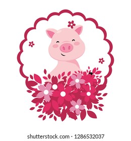 pig with flower