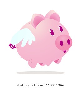 Pig flying vector