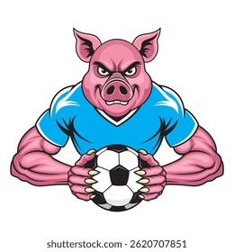pig football mascot vector illustration design