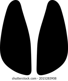 Pig footprint isolated vector illustration.