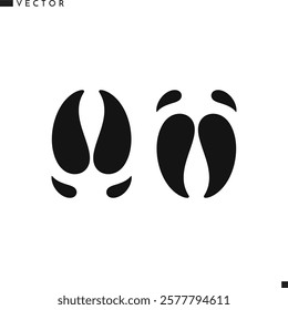 Pig footprint silhouette. Animal footprint vector illustration 